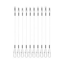 Líderes De Pesca Em Fluorocarbono De Alta Resistência 10pcs Clips Giratórios Anti-Mordida De Baixa