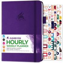 Life Planner Clever Fox Schedule A5 roxo com adesivos