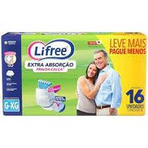 Lifree Fralda Geriátrica Tipo Calça Super Conforto P/M 16 Unidades Unissex Roupa intima Descartável