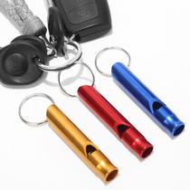 Liga de alumínio Survival Whistle com chaveiro, acampamento ao ar livre