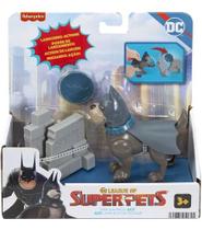 Liga Dos Super Pets Figura Ação - Ace O Batcão Lança Disco e Quebra Parede Fisher Price