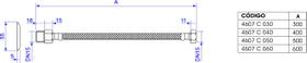 Ligação Flexível Malha de Aço Flexível 60cm Cromado - Deca - 4607.C.060 - Unitário