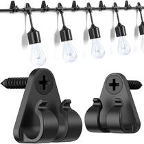 Light Hooks Lewufe para luzes de corda externas pacote com 50 unidades pretas