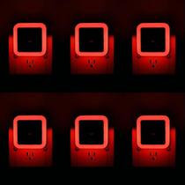 Light Night Light KINUR Red LED Plug-in Dusk to Dawn, pacote com 6