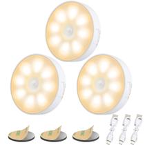 Light Sensor de Movimento Electight, pacote com 3 unidades, recarregável 3000K Light Sensor de Movimento Electight, pacote com 3 unidades, recarregável 3000K