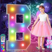 Light Up Letters imprsv 4 pés Colorful Marquee B com controle remoto Light Up Letters imprsv 4 pés Colorful Marquee B com controle remoto