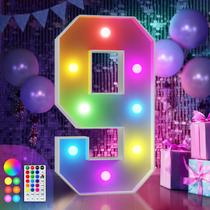 Light Up Numbers imprsv Decoração de 90º aniversário com controle remoto