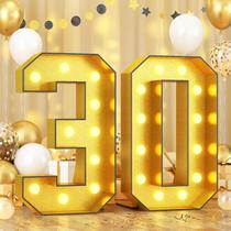 Light Up Numbers Paeyeq 30 Marquee Gold 1,2 m para o 30º aniversário
