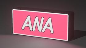 Lightbox LED Decorativa para Quarto Personalizada com Nome ANA Cor, Rosa/Branco 127V