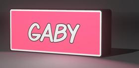 Lightbox LED Decorativa para Quarto Personalizada com Nome GABY Cor, Rosa/Branco 127V