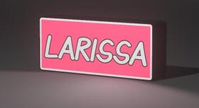 Lightbox LED Decorativa para Quarto Personalizada com Nome LARISSA Cor, Rosa/Branco 127V