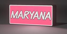 Lightbox LED Decorativa para Quarto Personalizada com Nome MARYANA Cor, Rosa/Branco 127V