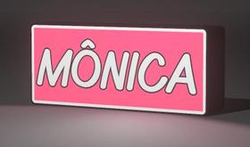 Lightbox LED Decorativa para Quarto Personalizada com Nome MÔNICA Cor, Rosa/Branco 127V