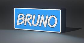 Lightbox Led, Luminaria Quarto Com Nome BRUNO Cor, Azul/Branco 127V