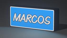 Lightbox Led, Luminaria Quarto Com Nome MARCOS Cor, Azul/Branco 127V Lightbox Led, Luminaria Quarto Com Nome MARCOS Cor, Azul/Branco 127V