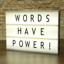 lightbox quadro de letras, luminária de letras