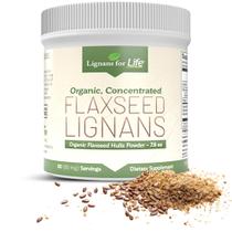 Lignanas em pó de linhaça For Life Omega 3 e 6 de alta fibra 80mg Lignanas em pó de linhaça For Life Omega 3 e 6 de alta fibra 80mg