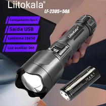 LiitoKala LF-2305 26550 Mini lanterna portátil doméstica com brilho externo embutido + bateria 50A