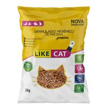 Like Cat Granulado Higiênico de Madeira 2kg - Para Gatos