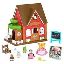 Lil Woodzeez Animal Figurine Playset Escola de Brinquedos Pacote Storybook 3 Anos +