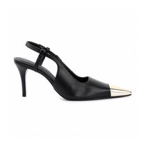 Lilian - Scarpin Slingback Preto Biqueira Dourada Lilian - Scarpin Slingback Preto Biqueira Dourada