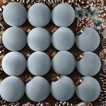 Liliful 15 Bolas de Navidad aterciopeladas azul polvo de 8 cm