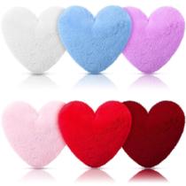 Liliful, 6 peças de travesseiros de pele de coelho sintética em forma de coração, 30x28x7 cm