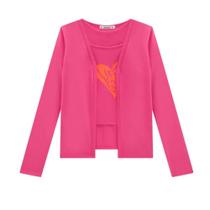 Lilimoon Conjunto Blusa Cropped e Casaco Pink