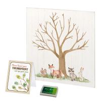 Lillian Rose Woodland Baby Shower Guest Book Alternativa com Tinta Pad, Creme, 11,75 x 11,75 x 0,375"