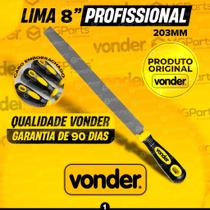 Lima Chata 8 Polegadas Vonder Profissional Aço Reforçado Cabo Emborrachado Molar Enxada Foice Facão