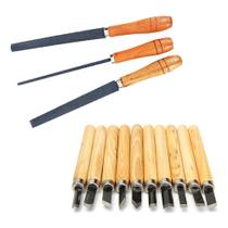 Lima Grosa e Formão Artesanato Entalhador Madeira 14 Peças