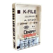 Lima K-File Colorinox 21mm 015 com 6 UN - Dentsply Lima K-File Colorinox 21mm 015 com 6 UN - Dentsply