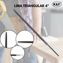 Lima Triangular K&F Para Serrote e Serras Afiação 4 Polegadas
