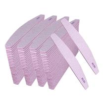 Limas de unhas Ahatopia 80/80 Grit (pacote com 100) cinza curvada de 18 cm