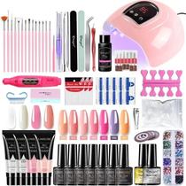 Limegirl Kit De Gel Para Extensão De Unhas, Com Luz Uv Led, Secador De Unhas Acrílicas, Esmalte Em