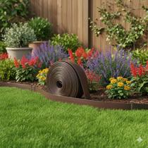 Limitador de Grama Plástico Flexível Marrom 50m para Portão Jardim e Paisagismo