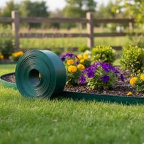 Limitador de Grama Plástico Flexível Verde 25m Paisagismo Contenção De Solos Jardim Limitador de Grama Plástico Flexível Verde 25m Paisagismo Contenção De Solos Jardim