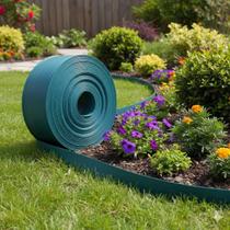 Limitador de Grama Plástico Flexível Verde 50m Jardim Paisagismo Limitador de Grama Plástico Flexível Verde 50m Jardim Paisagismo