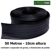 Limitador de grama separador 50 mts PRETO 10cm altura - PLASTIMAIS Limitador de grama separador 50 mts PRETO 10cm altura - PLASTIMAIS