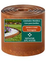Limitador Metálico Liso para Jardim 20cm x 12mt Ferrugem Limitador Metálico Liso para Jardim 20cm x 12mt Ferrugem