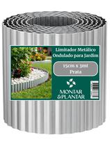 Limitador Metálico Ondulado para Jardim 15cm x 3mt Prata Limitador Metálico Ondulado para Jardim 15cm x 3mt Prata