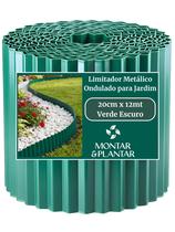 Limitador Metálico Ondulado para Jardim 20cm x 12mt Verde Limitador Metálico Ondulado para Jardim 20cm x 12mt Verde