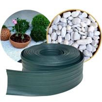 Limitador Separador de Grama 25m e Pedra Branca Paisagismo Limitador Separador de Grama 25m e Pedra Branca Paisagismo