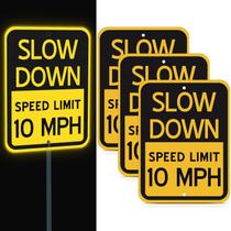 Limite de velocidade do sinal de trânsito Pelopy Slow Down 10 MPH x 30 cm