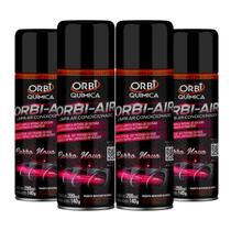 Limpa Ar Condicionado Higienização Automotiva Aroma Carro Novo Kit com 4 - Orbi Química