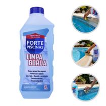 Limpa Borda 1L Forte Piscinas Desengordurante Biodegradável Tratamento Limpeza Forte Azulejo Vinil Limpa Borda 1L Forte Piscinas Desengordurante Biodegradável Tratamento Limpeza Forte Azulejo Vinil