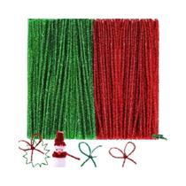 Limpa-Cachimbo Coloridos Com Glitter Para O Natal, 100-200 Peças, Hastes De Chenille Para Decoração