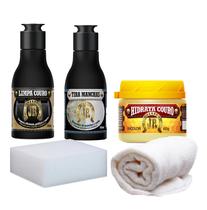 Limpa Couro 140ml + Tira Manchas e Mofos 140ml + Cera hidrata couro 60g JR