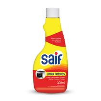 Limpa Fornos Refil Saif 300Ml, Limpador De Forno Refil, Amarelo E Laranja, Alto Poder De Limpeza, Facilitando Sua Vida,