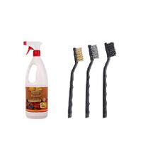 Limpa Grelha 1L + Jogo 3 Escovas Aço Inox Nylon E Latão Limpa Grelha 1L + Jogo 3 Escovas Aço Inox Nylon E Latão